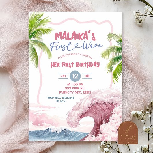 Invitation Premier anniversaire Rose Estival