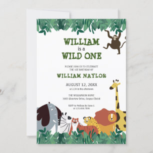 Invitation Premier Anniversaire Safari Jungle Fou