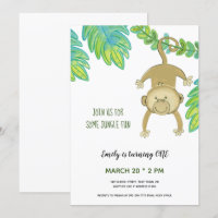 Premier anniversaire Singe Jungle animaux Invitati