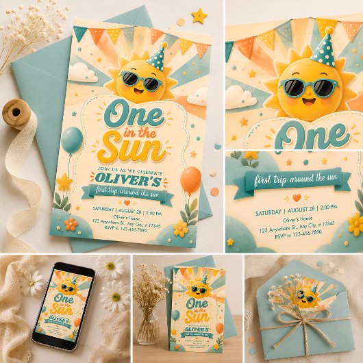 Invitation Premier anniversaire sous le soleil