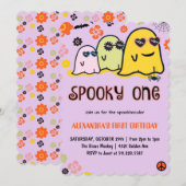 Invitation Premier anniversaire Spooky one (Devant / Derrière)