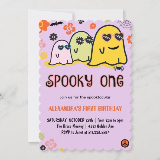 Invitation Premier anniversaire Spooky one (Devant)