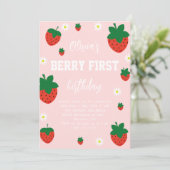 Invitation Premier Anniversaire Strawberry Berry (Debout devant)