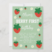 Invitation Premier anniversaire Strawberry Berry (Devant)
