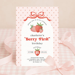Invitation Premier anniversaire Strawberry Berry First Red Bo