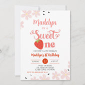 Invitation Premier anniversaire Summer Sweet One Strawberry (Devant)
