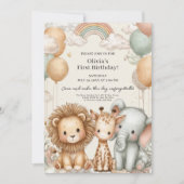 Invitation Premier anniversaire Sweet Safari (Devant)