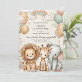 Invitation Premier anniversaire Sweet Safari (Debout devant)