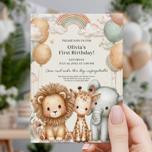 Invitation Premier anniversaire Sweet Safari
