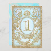 Invitation Premier anniversaire une fois Prince (Devant / Derrière)