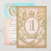 Invitation Premier anniversaire une fois sur un rêve Princess (Devant / Derrière)