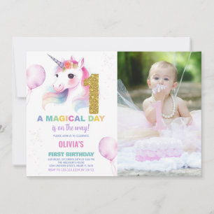 Invitation Premier anniversaire Unicorn Anniversaire Invitati