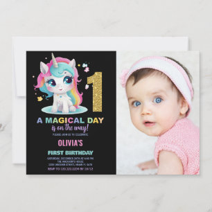 Invitation Premier anniversaire Unicorn Anniversaire Invitati