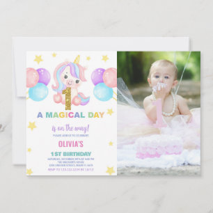 Invitation Premier anniversaire Unicorn Anniversaire Invitati