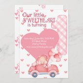 Invitation Premier anniversaire Valentine thème (Devant / Derrière)