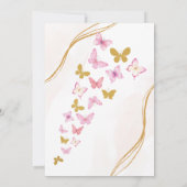 Invitation Premier anniversaire Watercolor Butterflies Party (Dos)