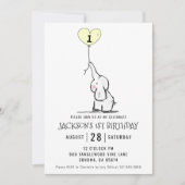 Invitation Premier anniversaire Whimsical | Éléphant (Devant)