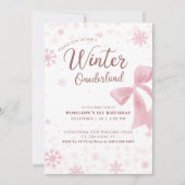 Invitation Premier anniversaire Winter Onederland flocon de n (Devant)