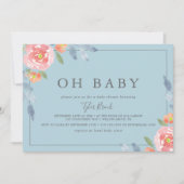Invitation Premier Baby shower Floral Floral Horizontal Oh Ba (Devant)