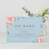 Invitation Premier Baby shower Floral Floral Horizontal Oh Ba (Debout devant)