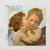 Invitation Premier Baiser (détail d'ange) par Bouguereau (Devant / Derrière)