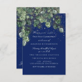 Invitation Premier Baptême de Communion Sainte Croix Navy (Devant / Derrière)