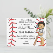 Invitation Premier base-ball d'invitation de fête (Debout devant)