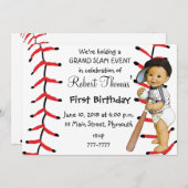 Invitation Premier base-ball d'invitation de fête (Devant / Derrière)