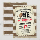 Invitation Premier billet de football sportif Rustic Brown (Devant / Derrière)