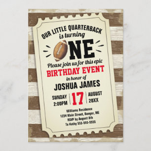 Invitation Premier billet de football sportif Rustic Brown