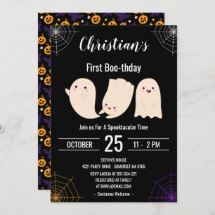 Invitation Premier Boo-thday personnalisé Halloween Anniversa