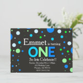 Invitation Premier Chalet bleu vert (Debout devant)