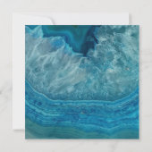 Invitation Premier Communion Boy Blue Geode Faux Gold Marble (Dos)