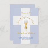 Invitation Premier garçon de communion (Devant / Derrière)
