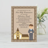 Invitation Premier garçon de communion par l'invitation (Debout devant)