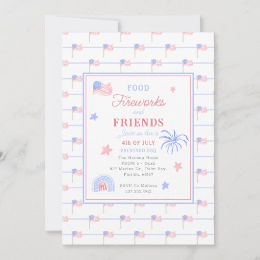 Invitation Premier grand-millénaire 4 juillet barbecue (Devant)