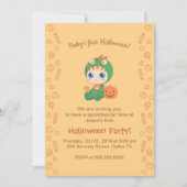 Invitation Premier Halloween Baby mignonne Dragon Dinosaure P (Devant)