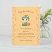 Invitation Premier Halloween Baby mignonne Dragon Dinosaure P (Debout devant)