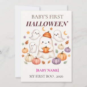 Invitation Premier Halloween de bébé 2026 Personnalisé Mignon