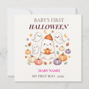 Invitation Premier Halloween de bébé 2026 Personnalisé Mignon