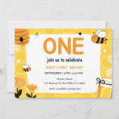 Invitation premier jour d'abeille 1er anniversaire fêté Invit (Devant)