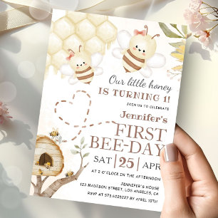 Invitation Premier jour d'abeille Petit miel 1er jour d'abeil