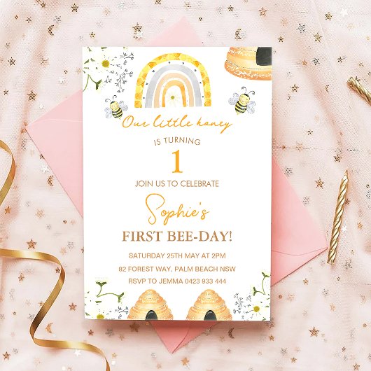 Invitation Premier Jour d'abeilles Bumble Filles d'abeilles A