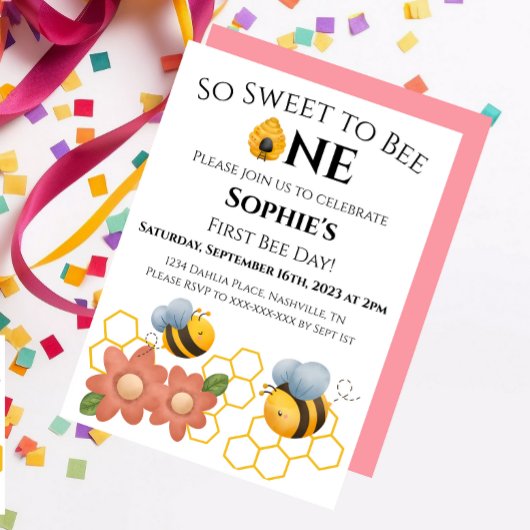 Invitation Premier Jour d'abeilles So Sweet to BEE une invita