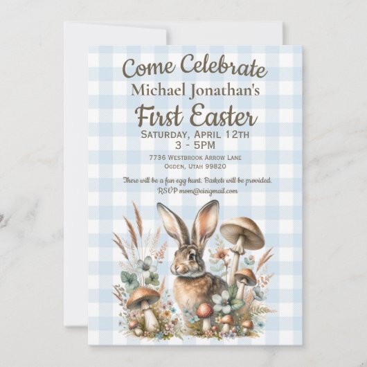 Invitation Premier Lapin de Pâques (Devant)