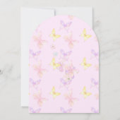 Invitation Premier Merci à papillon rose de la Communion (Dos)