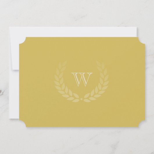 Invitation Premier Monogramme Yellow Gold Photo Graduation (Dos)