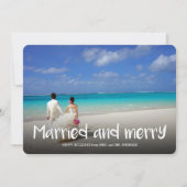 Invitation Premier Noël marié de joyeuse photo de vacances (Devant)