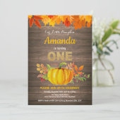 Invitation Premier or d'anniversaire d'automne rustique de (Debout devant)