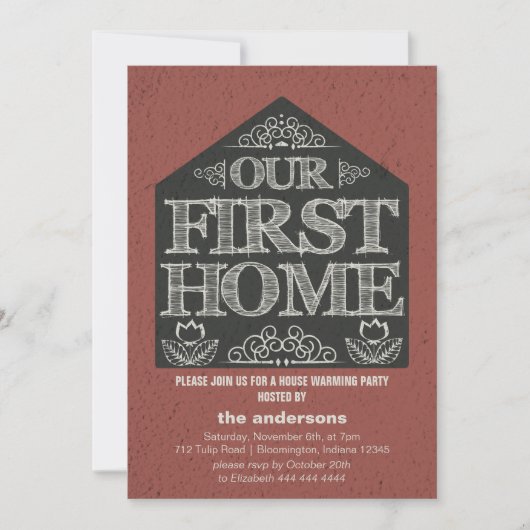 Invitation Premier parti de réchauffement de maison (Devant)